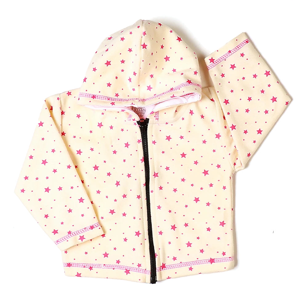 Star Jacket For Girls - Light Beige