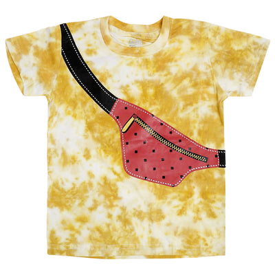 Tie Dye Bag T-Shirt For Boys - Yellow