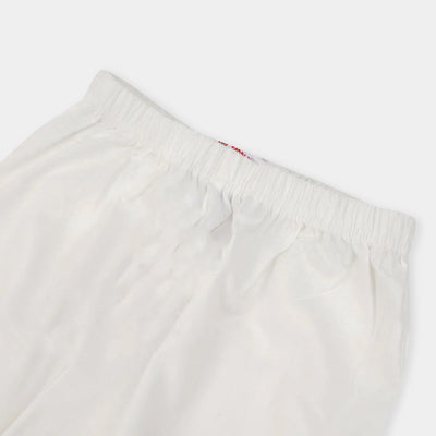 Girls Lace Straight Pant- White