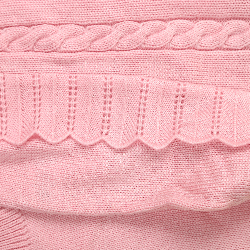 Side Frill Sweater For Girls - Pink