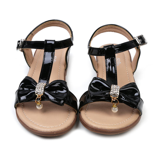 Fancy Bow Sandals For Girls - Black (2020-14)