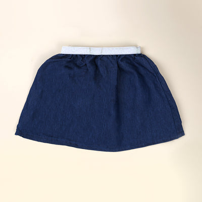 Rainbow Denim Skirt For Girls - Mid Blue (GS-033)