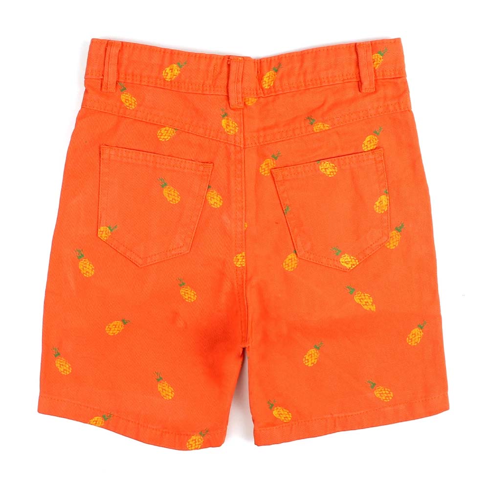 Pineapple Cotton Short For Boys - Orange