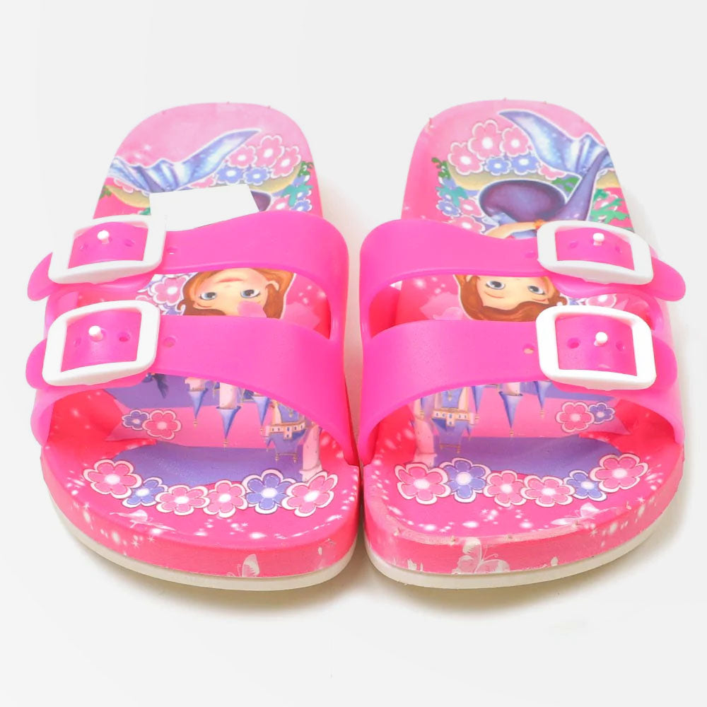 Princess Character Girls Slipper - Pink