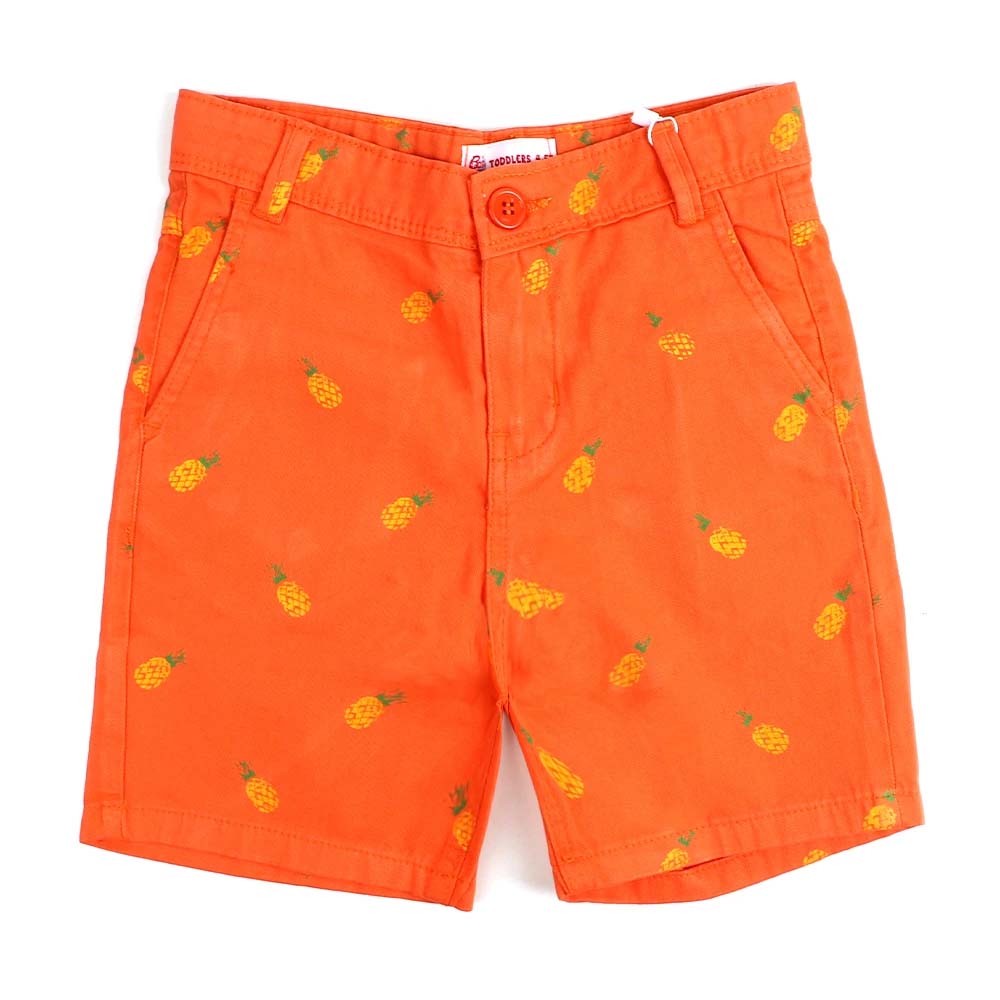 Pineapple Cotton Short For Boys - Orange