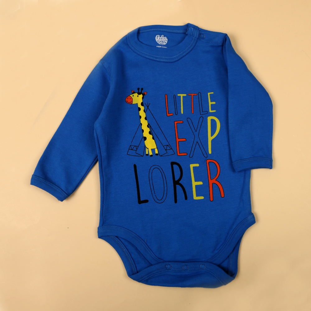 Little Explorer Romper For Boys - Blue