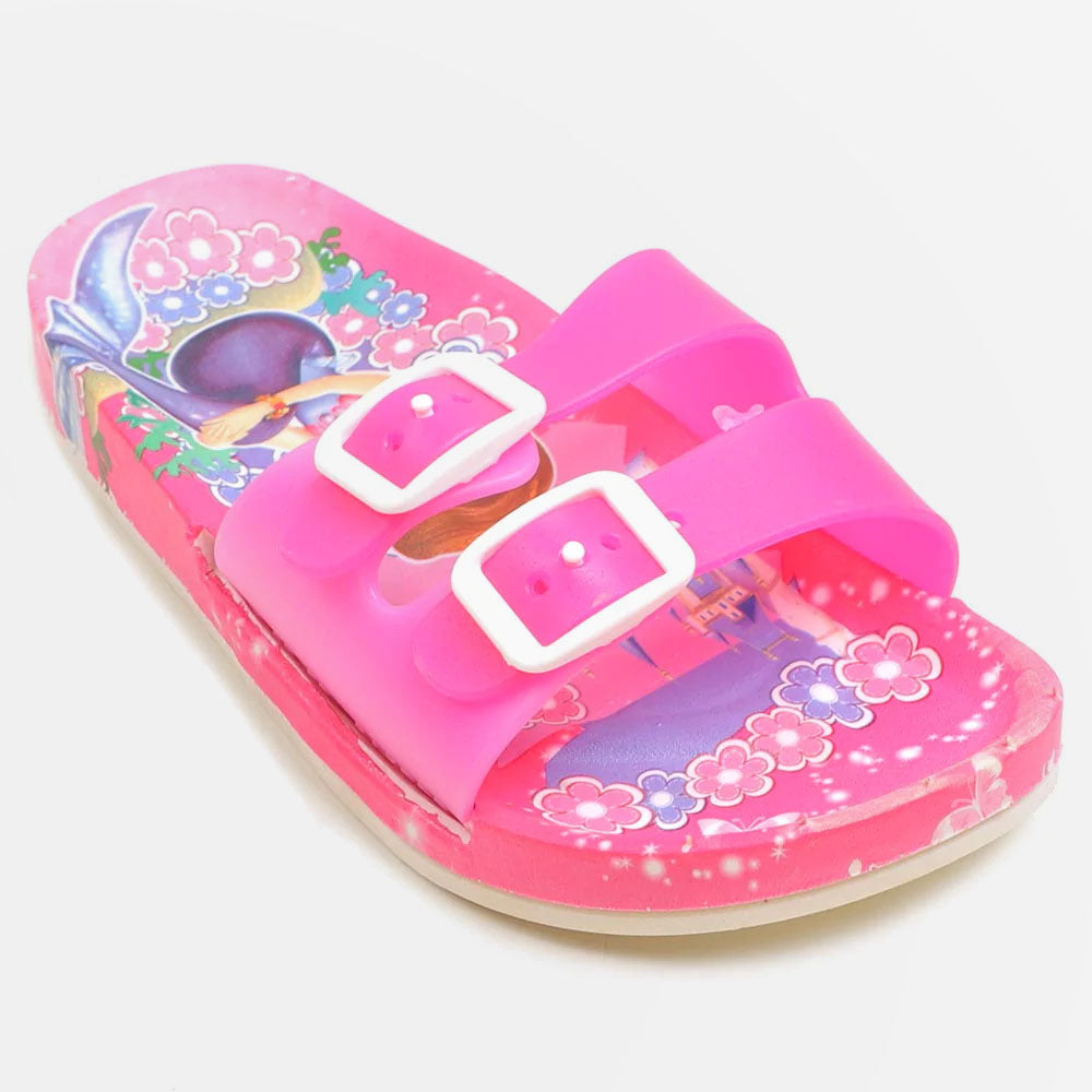 Princess Character Girls Slipper - Pink