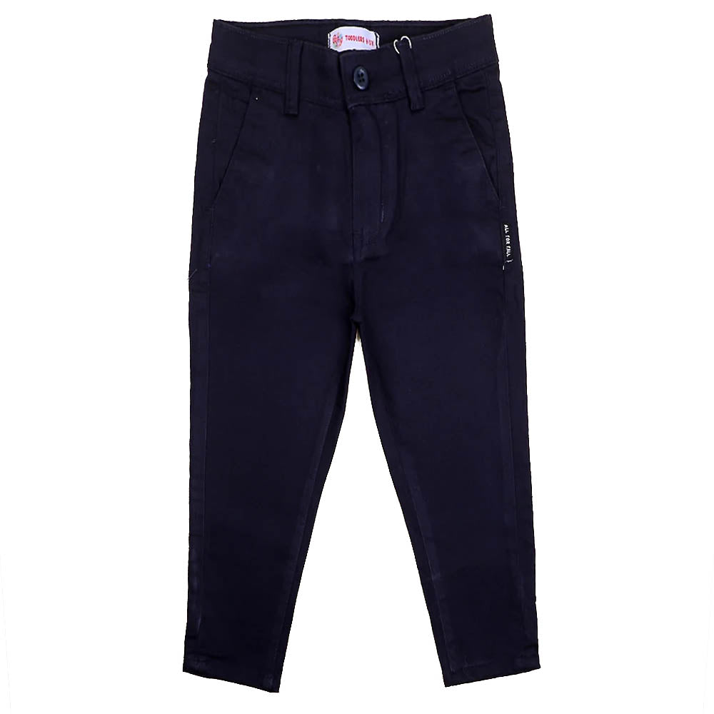 All For Fall Cotton Pant For Boys - Navy Blue