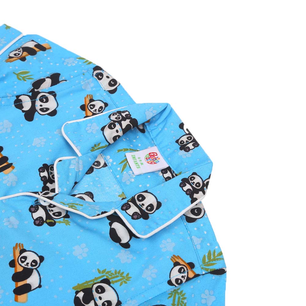 Infant Boys Woven Night Suit - SKY BLUE