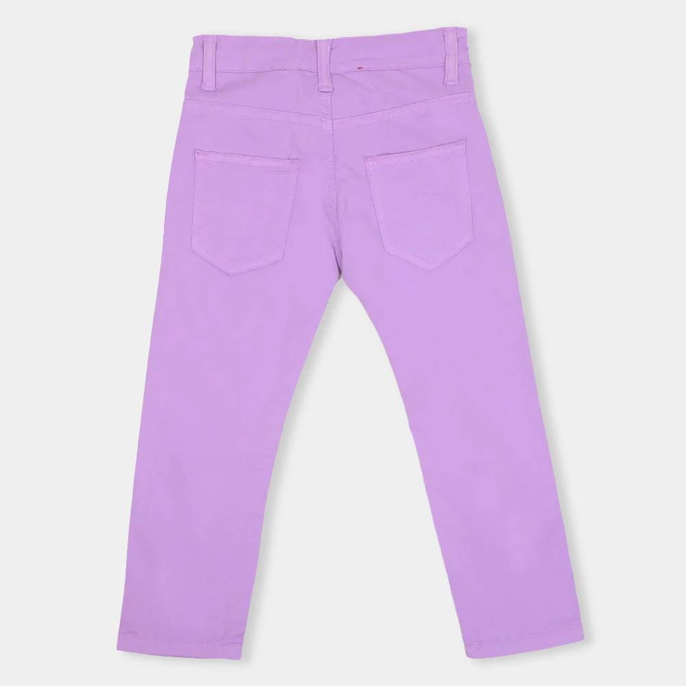 Girls Pant Cotton Basic - L. Purple