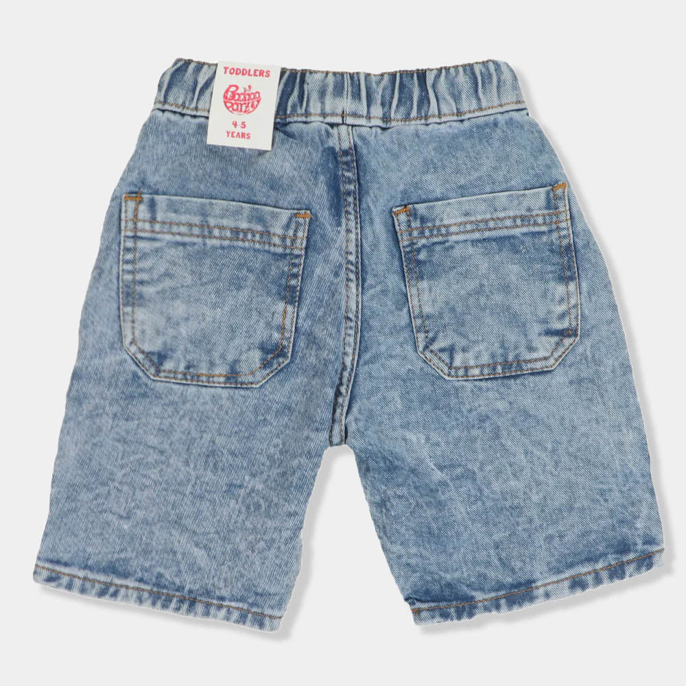 Boys Short Denim Better Together Tape - Acid Wash