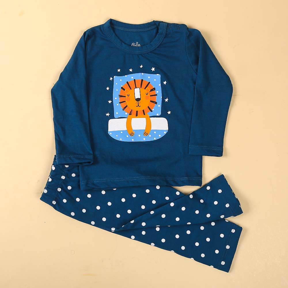 Night Suit Lion For Boys - Blue