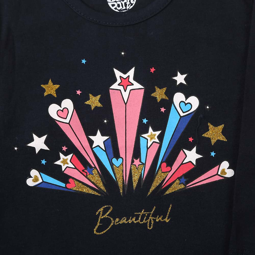 Beautiful T-Shirt For Girls - Navy Blue