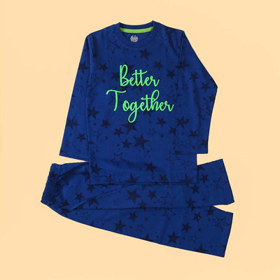 Better Together Night Suit For Boys - Blue