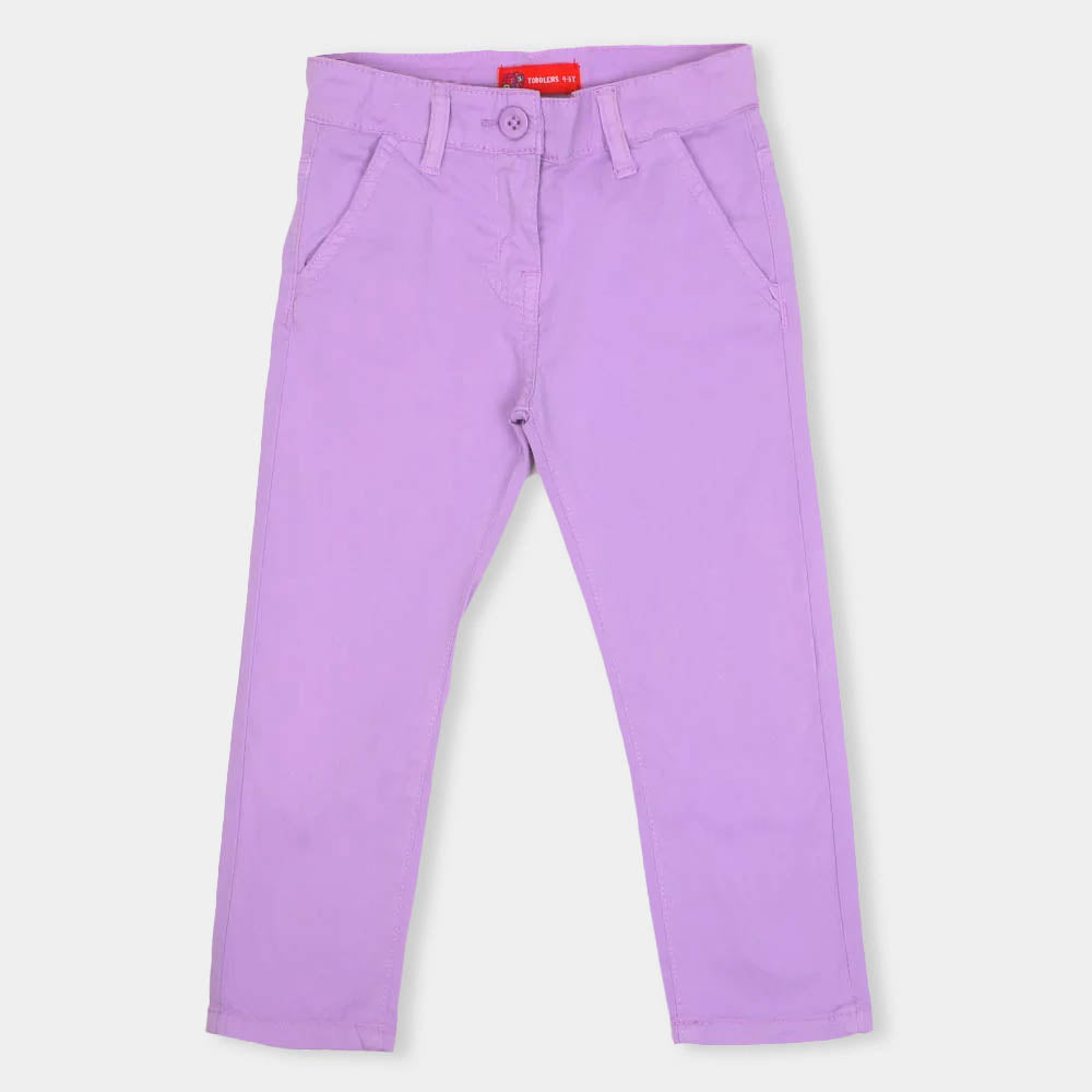 Girls Pant Cotton Basic - L. Purple