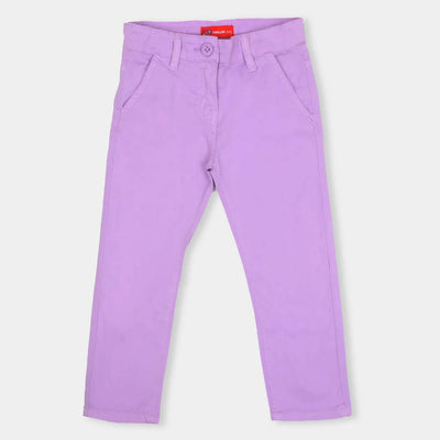 Girls Pant Cotton Basic - L. Purple