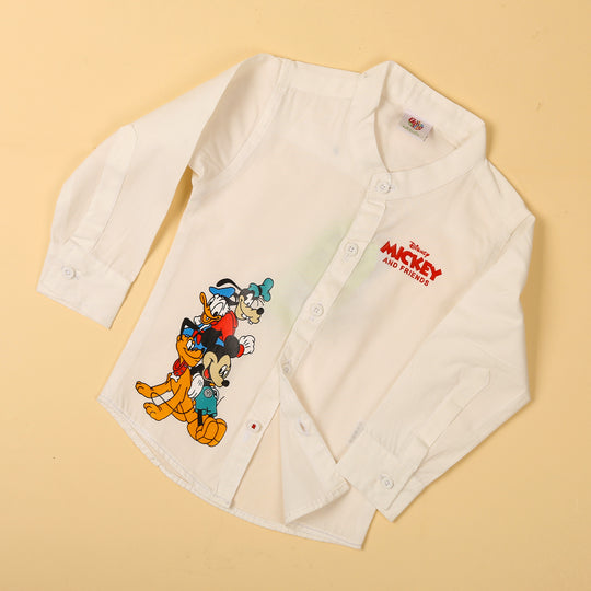 Character Casual Shirt For Boys - White