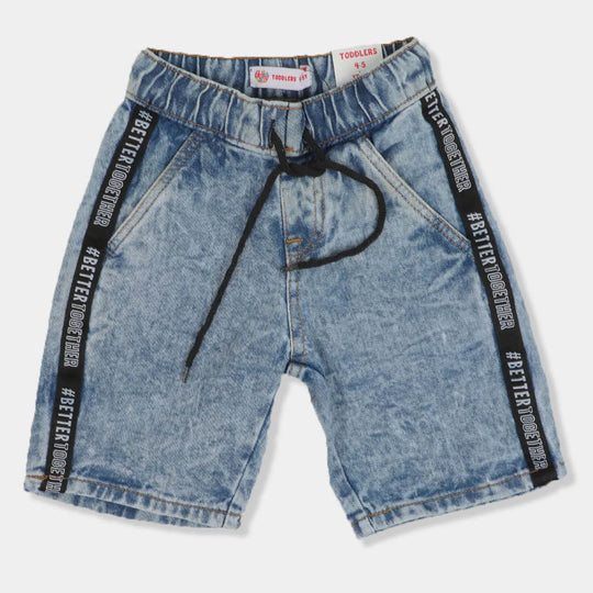 Boys Short Denim Better Together Tape - Acid Wash