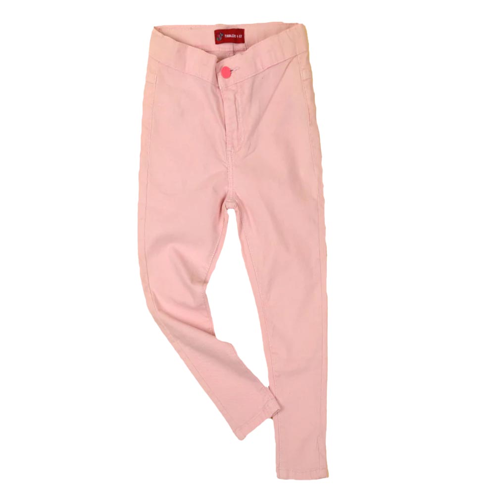 Skinny Cotton Jegging For Girls - Baby Pink