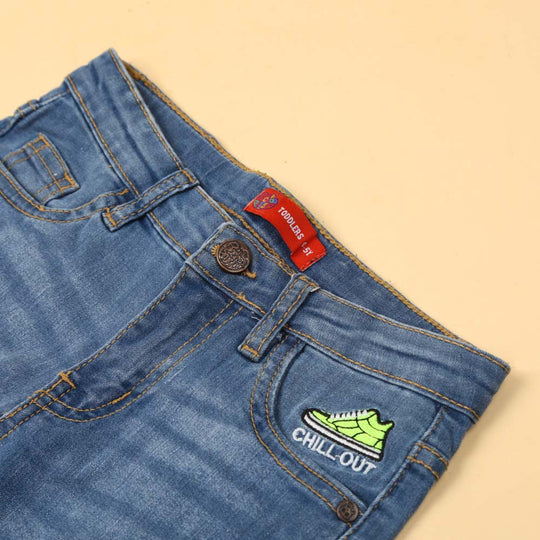 EMB Denim Pant For Boys - Blue