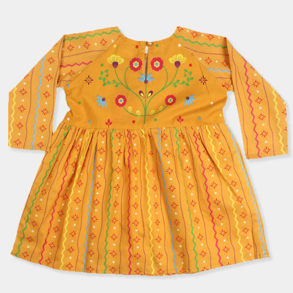 Girls Digital Print Kurti - Citrus