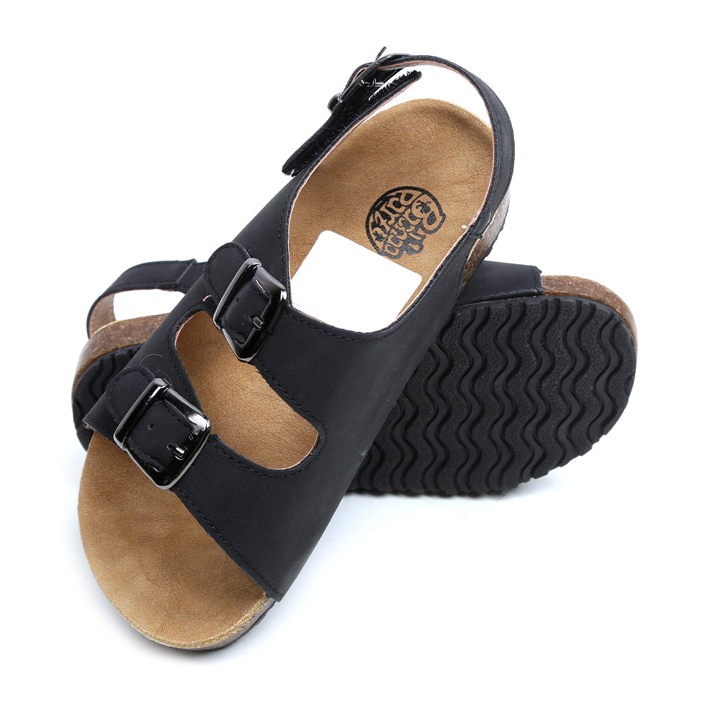 Buckle Strap Sandals For Boys - Black