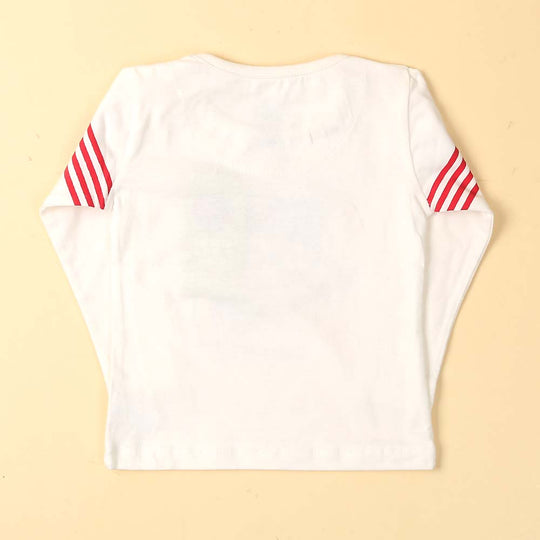 Skater T-Shirt For Girls - White