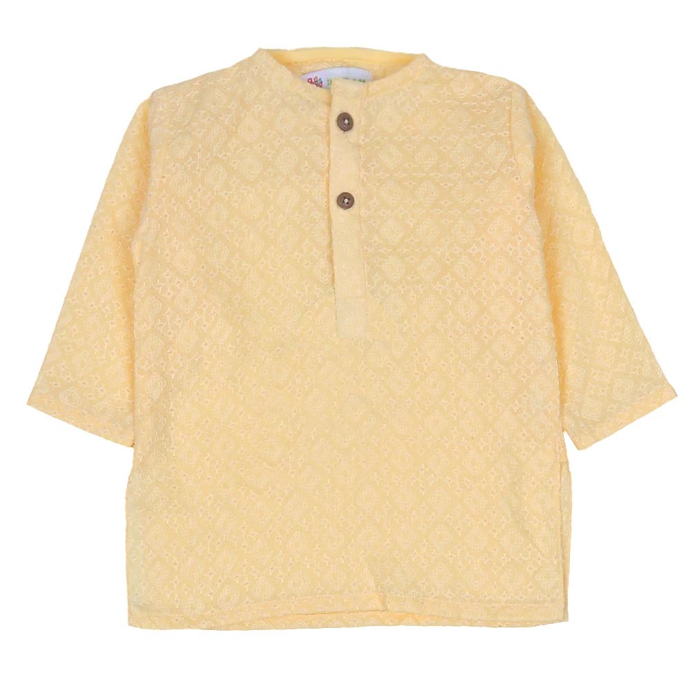 Infant Boys Chicken Kurta - Yellow