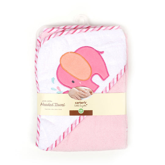 Carter's Elephant Hooded Baby Bath Towel - Pink (5258)