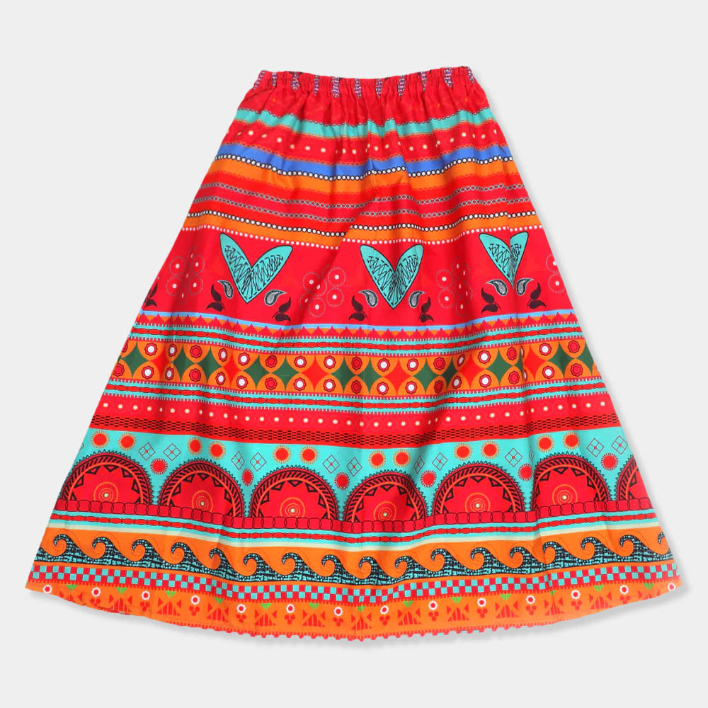 Girls Digital Print long Skirt - Multi