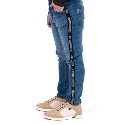 BT Tape Denim Pant For Boys - Blue