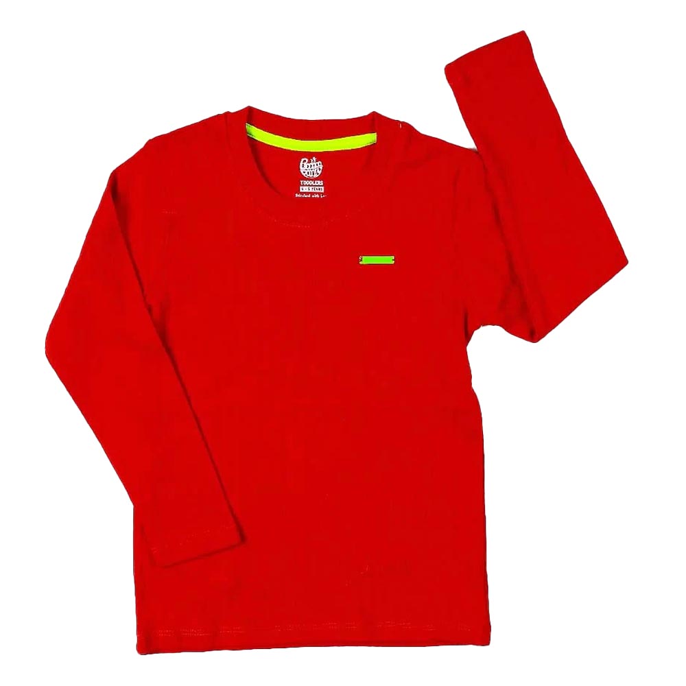 Kids Full Sleeves T-Shirt Rib - Racing Red