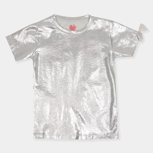 Girls T-Shirt H/S Foil Splash - White