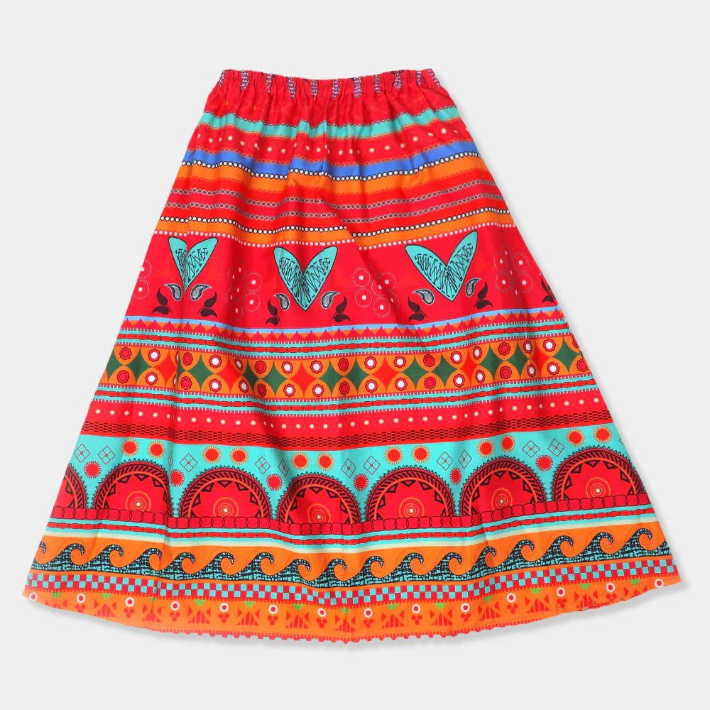 Girls Digital Print long Skirt - Multi