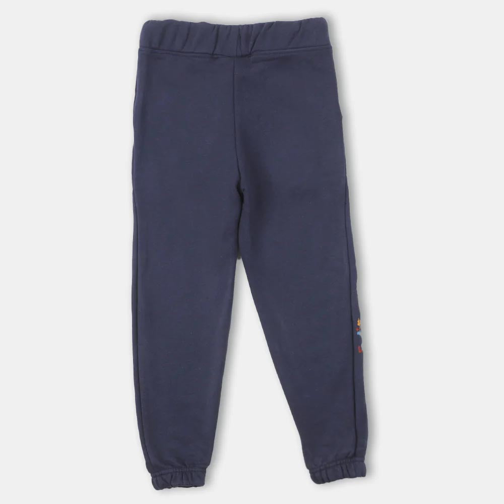 Boys Terry And Fleece Pyjama Friends - Navy Blue