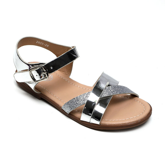 Fancy Shiny Sandal For Girls - Silver