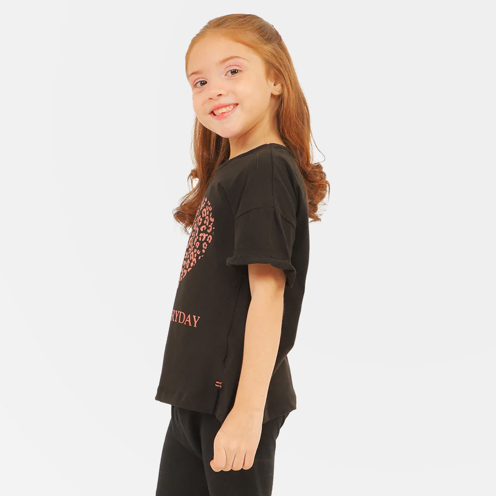 Girls T-Shirt Glow Every Day - BLACK