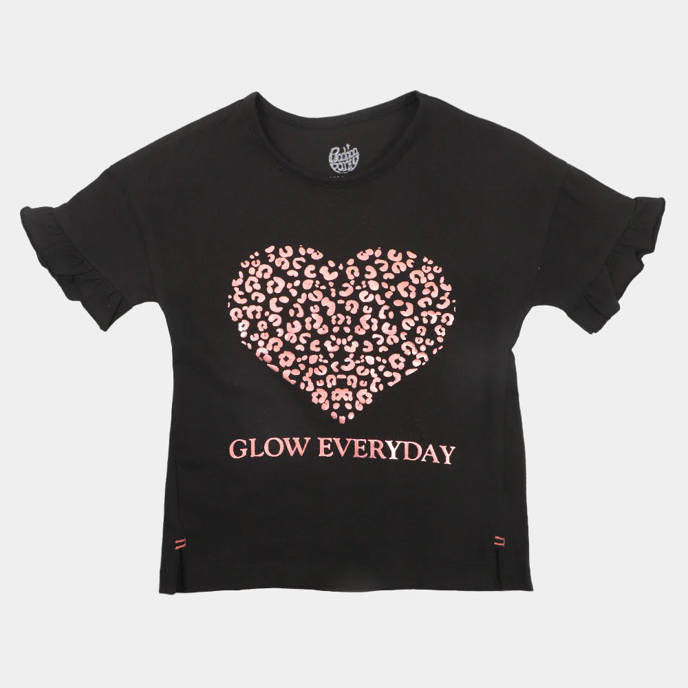 Girls T-Shirt Glow Every Day - BLACK