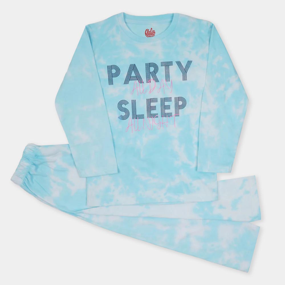 Girls Knitted Night Suit Sleep All Night - Tie Dye