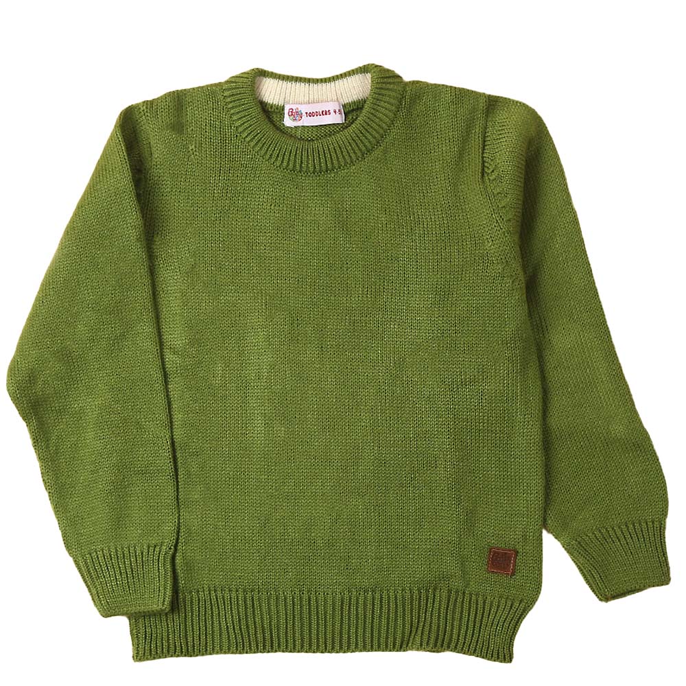 Basic Sweater For Girls -Green