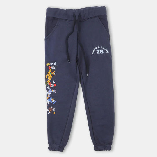 Boys Terry And Fleece Pyjama Friends - Navy Blue