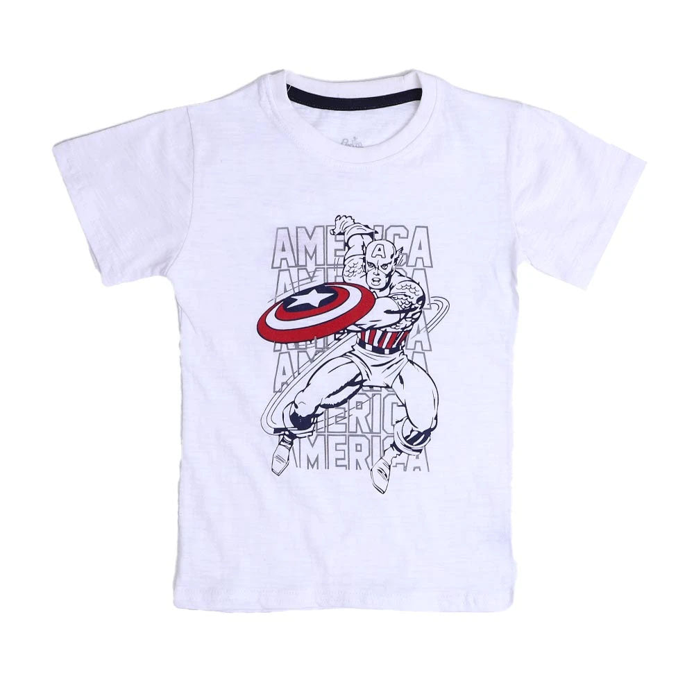 Superhero T-Shirt For Boys - White