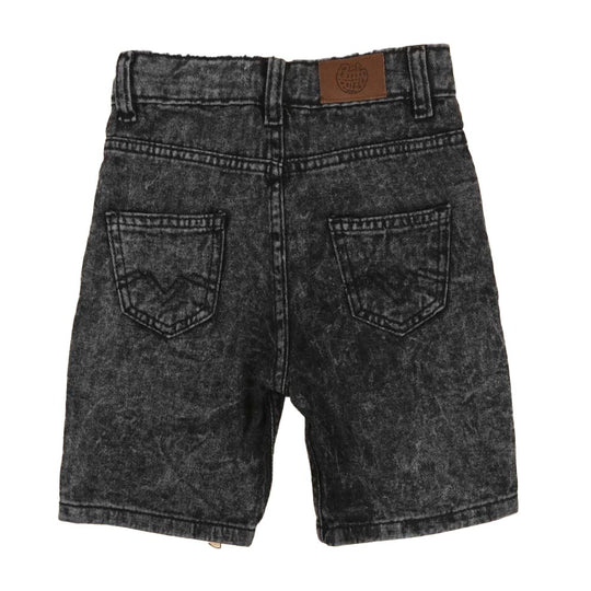 Ride Skate Denim Short For Boys - Black