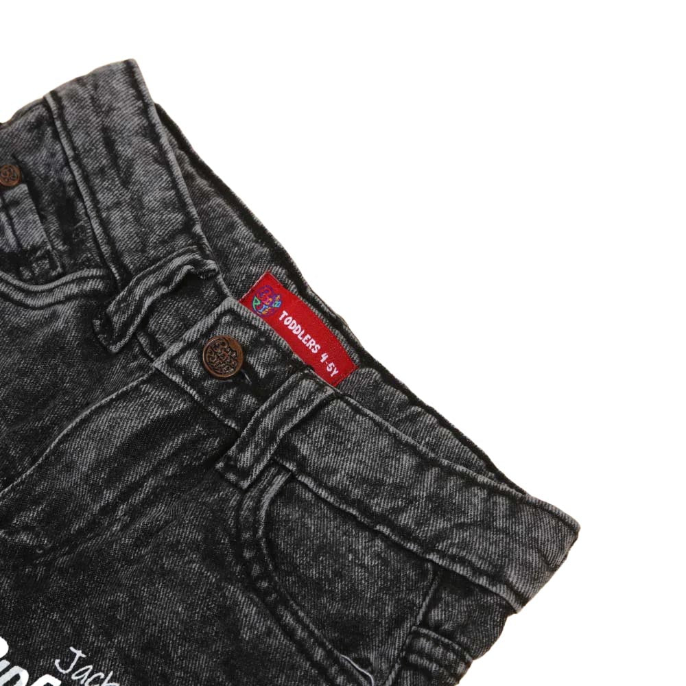 Ride Skate Denim Short For Boys - Black