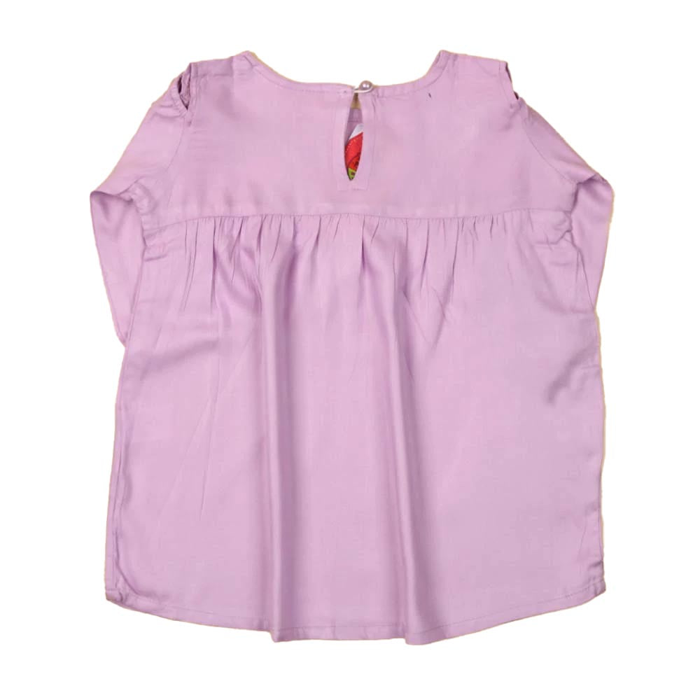 Embroided Heaven Top For Girls - Lilac