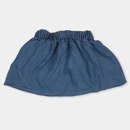 Heart Denim Skirt For Girls - Ice Blue