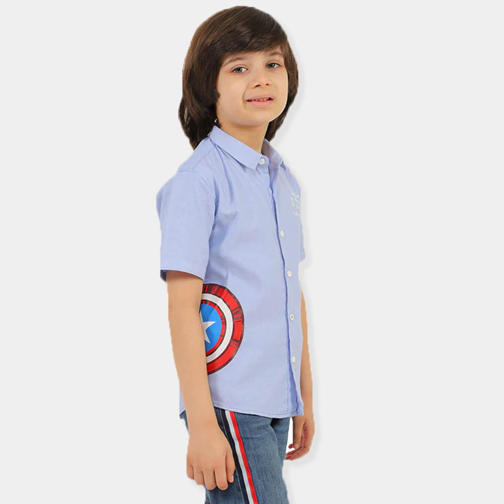Boys Casual Shirt Character - Lt Blue