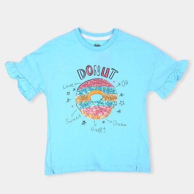 Girls T-Shirt Donut -Light Blue
