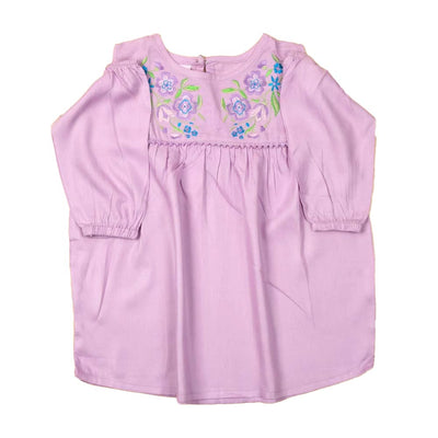 Embroided Heaven Top For Girls - Lilac