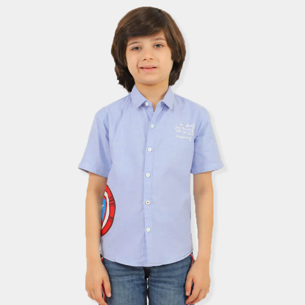 Boys Casual Shirt Character - Lt Blue